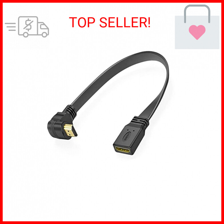 HDMI Extension Cable High Speed 90-Degree Angle HDMI Male to Female Extension Wi