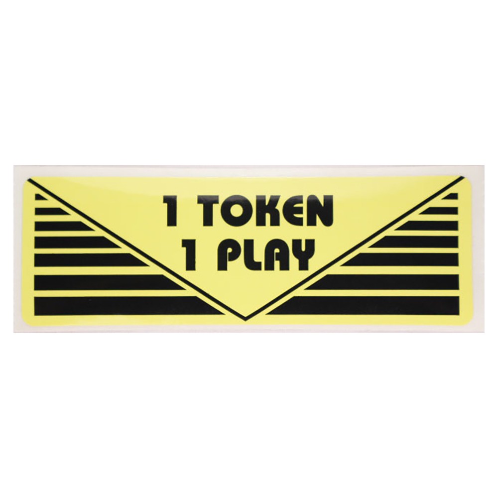 1 Token 1 Play Label Sticker Arcade Pinball Machines