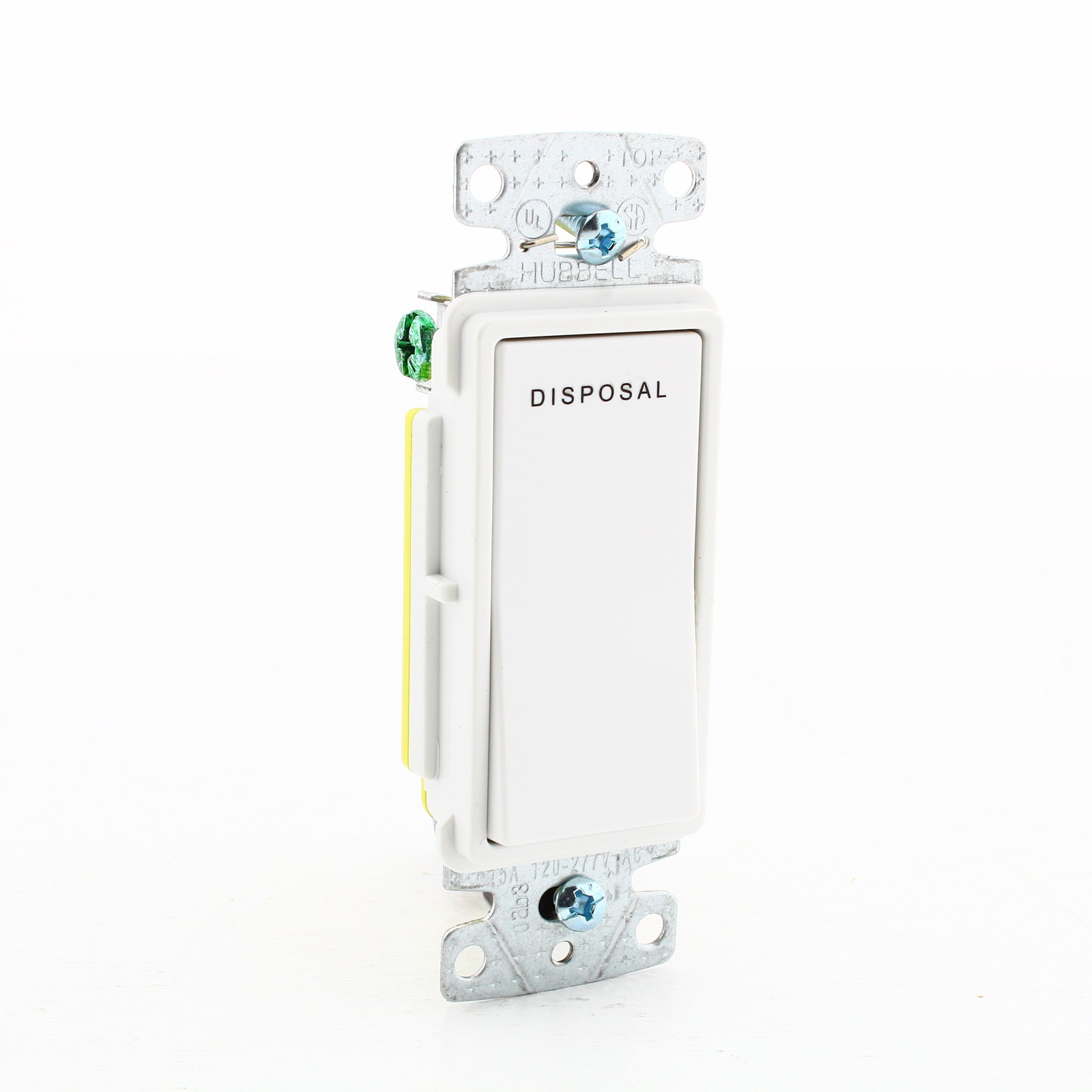 Hubbell RSD115DW White Decorator Disposal 15A Switch Rocker Single Pole