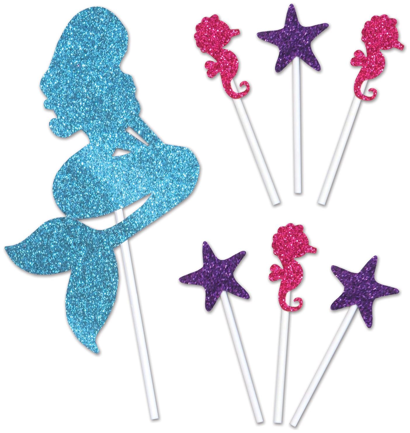 Mermaid Cake Topper of Size 4¼" x 8_" for Christmas - Beistle