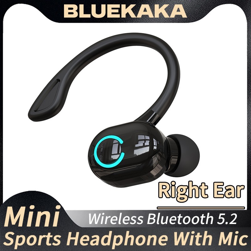 Bluetooth 5.2 Wireless Ear Hook Headset with Mic Sports Business Earphone