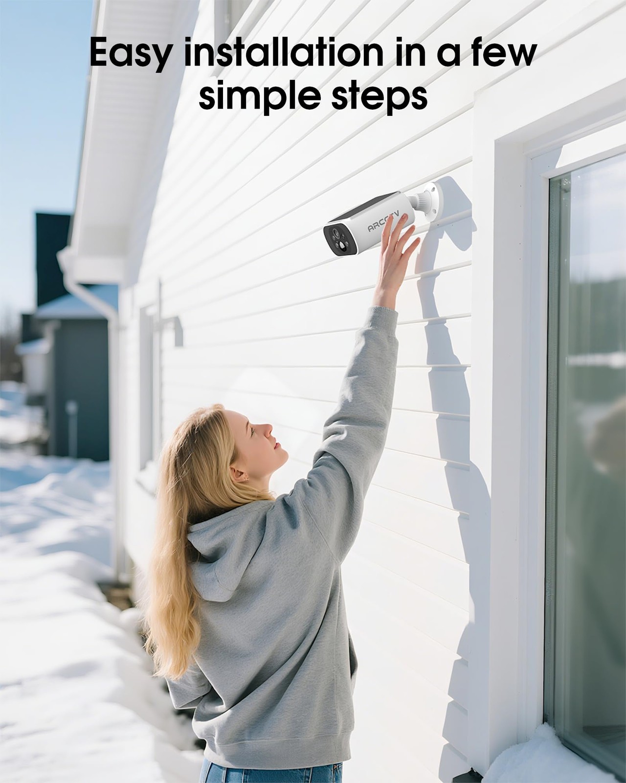 Solar Security Camera Outdoor Wireless, 4MP Battery Powered Home Surveillance...