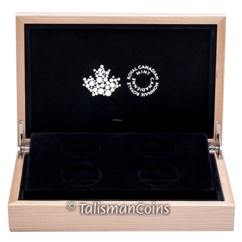 Canada 2016 National Heroes $15 4-Coin Set Solid Wood Display Case Box NO COINS