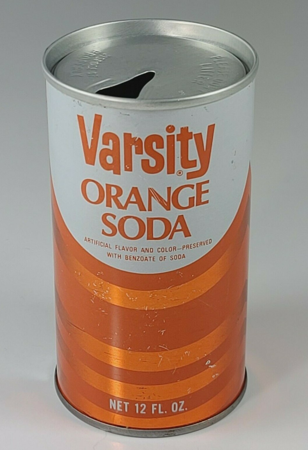 Vintage Varsity Orange Soda Pop Can Straight Steel Graf's Milwaukee WI