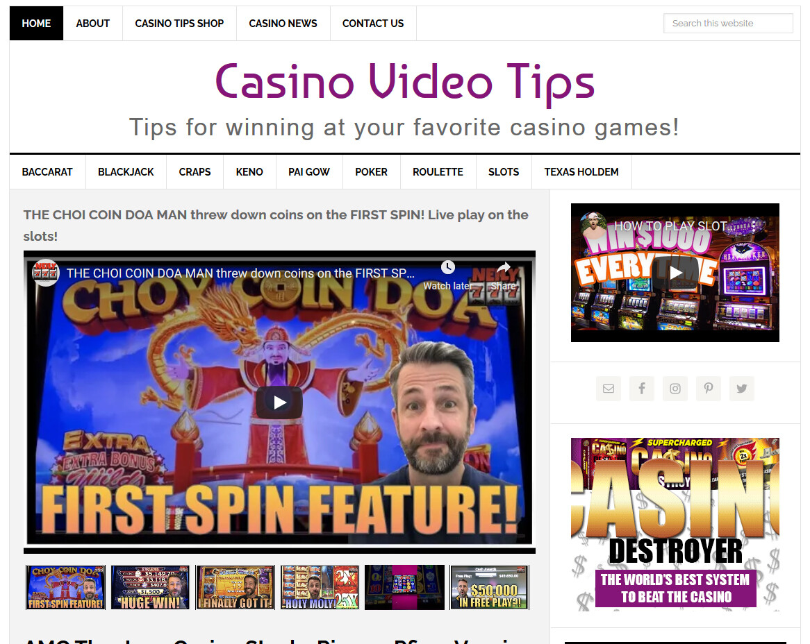 * CASINO VIDEO TIPS * blog website business for sale w/ AUTO UPDATING CONTENT!