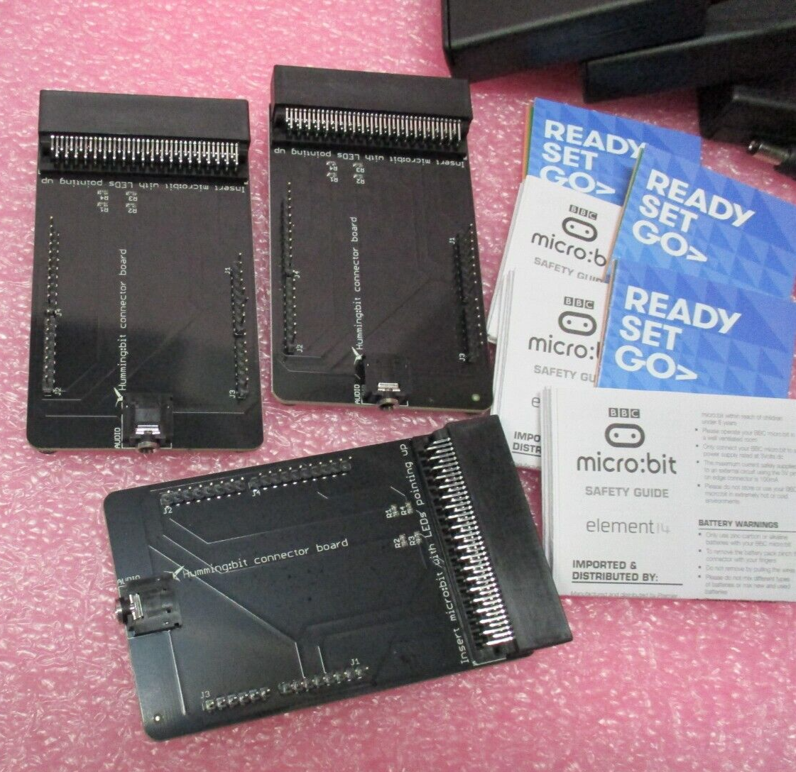 3x BBC micro:bit v1 Go Start Kit w/Microbit, AdapterBoard, Battery Pack & Guide