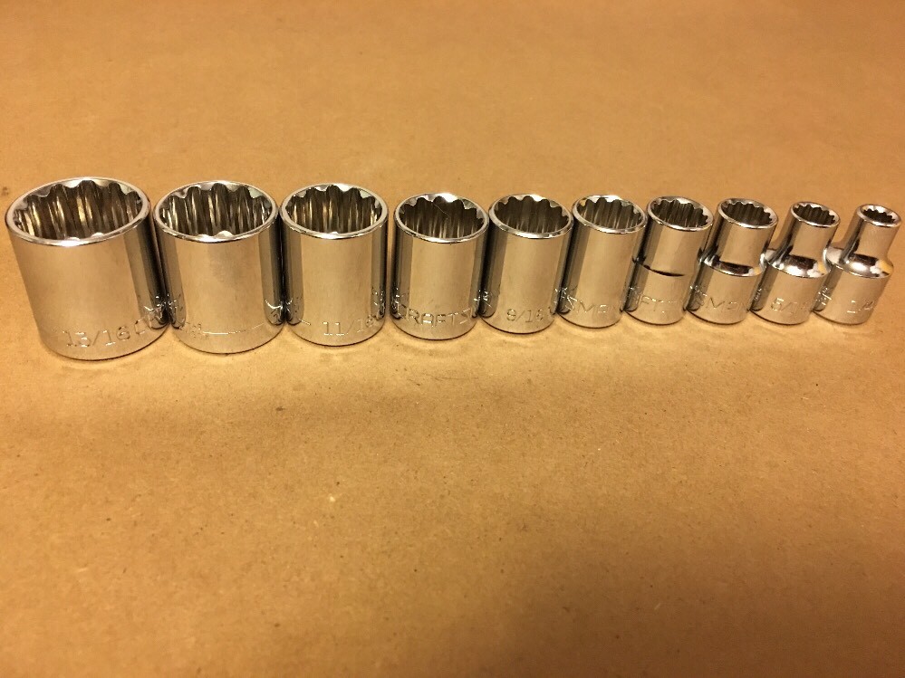 Craftsman Socket Set 3/8" Drive 10 Piece 12 Pt Point SAE Inch Chrome 1/4- 13/16