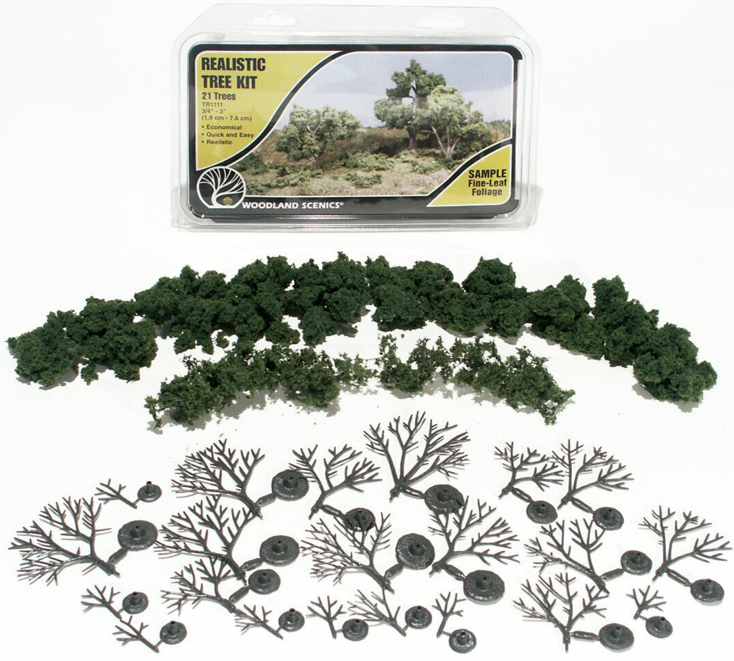 Woodland Scenics ~ Deciduous Tree Kit ~ 3/4" to 3" ~ 21 Pieces ~ TR1111