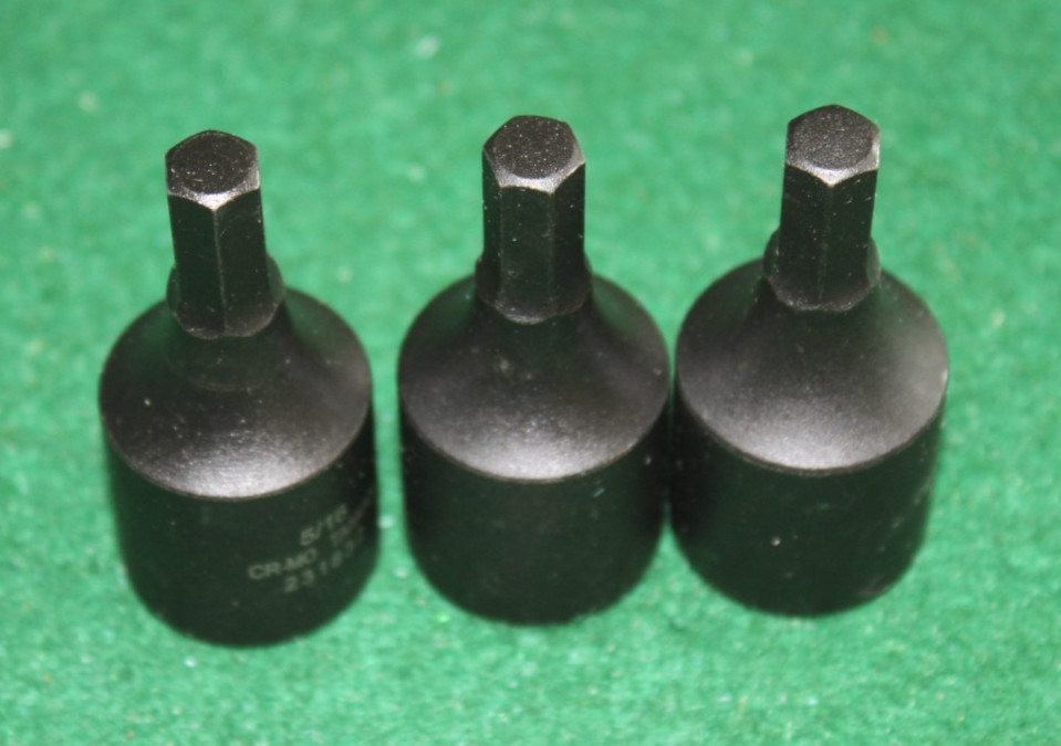 3-three  Impact 5/16th Hex Bit 1/2" Drive Cr-Mo Steel Impact Grade