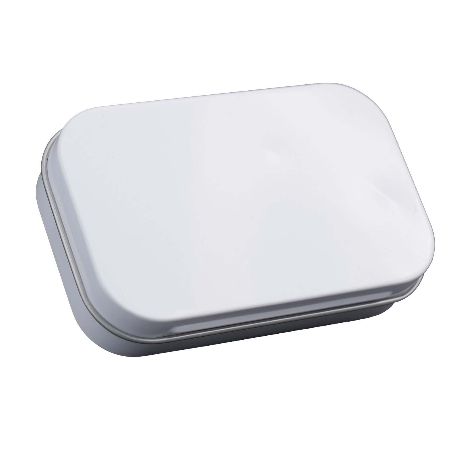 Metal Rectangular Mini Empty Tin Box Tinplate Bin Jar Flip Hinged Container
