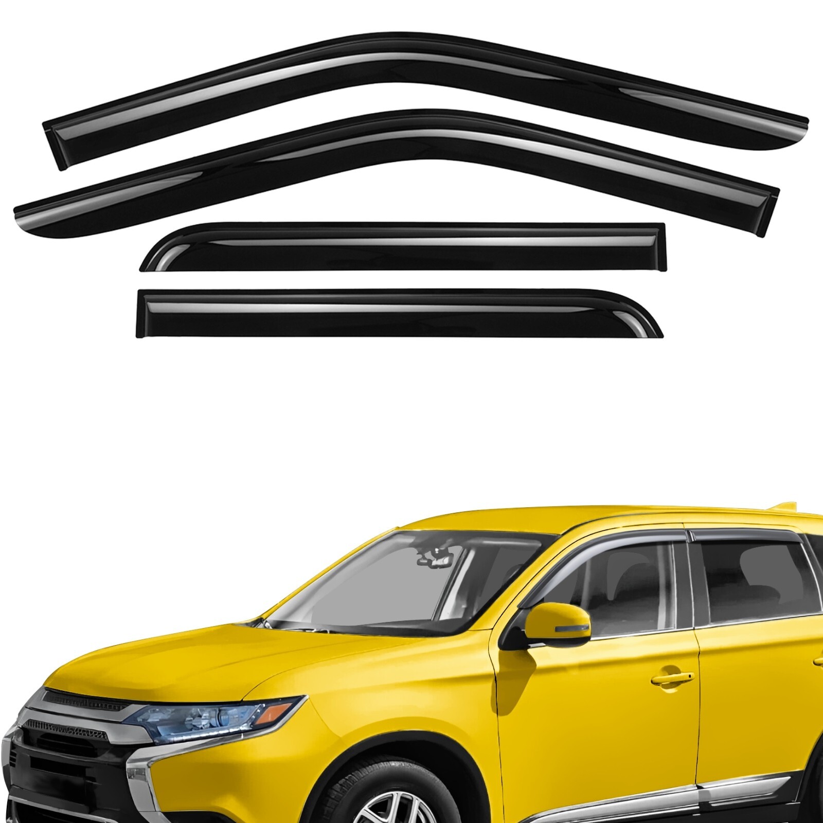 Sun Rain Visors Wind Rain Guards for 2014-2021 Mitsubishi Outlander