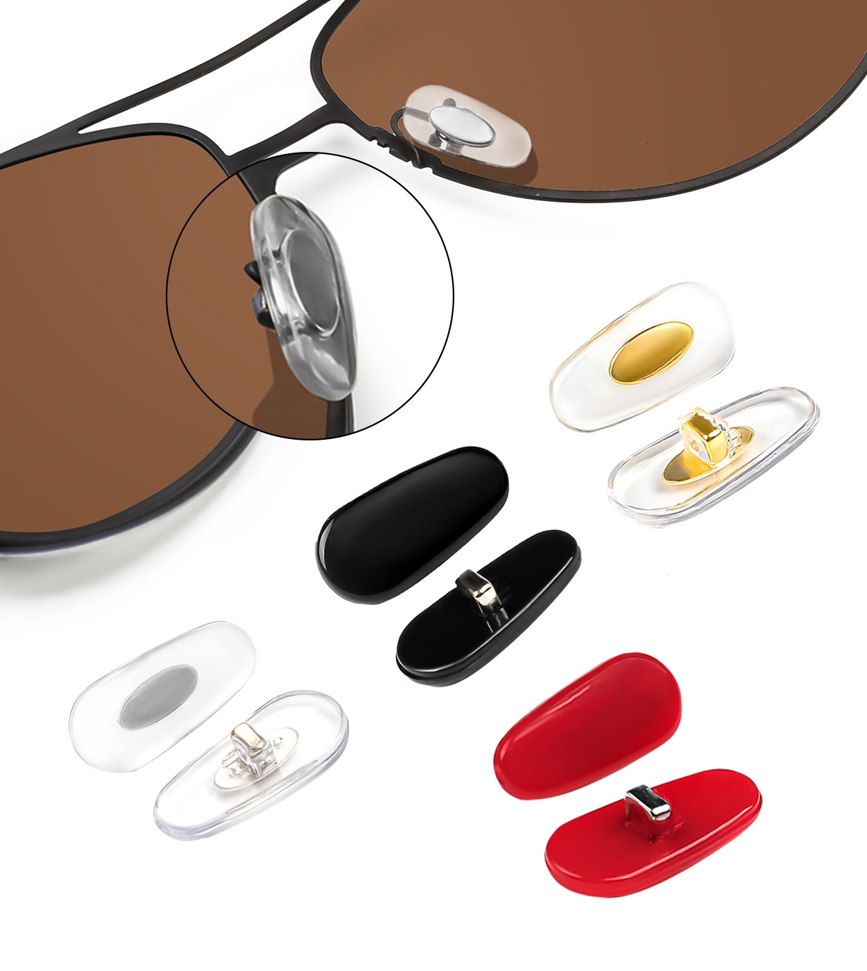 Plug-In Nose Pads Replacement for Ray-Ban RB6335 Non-Slip Nose Pieces