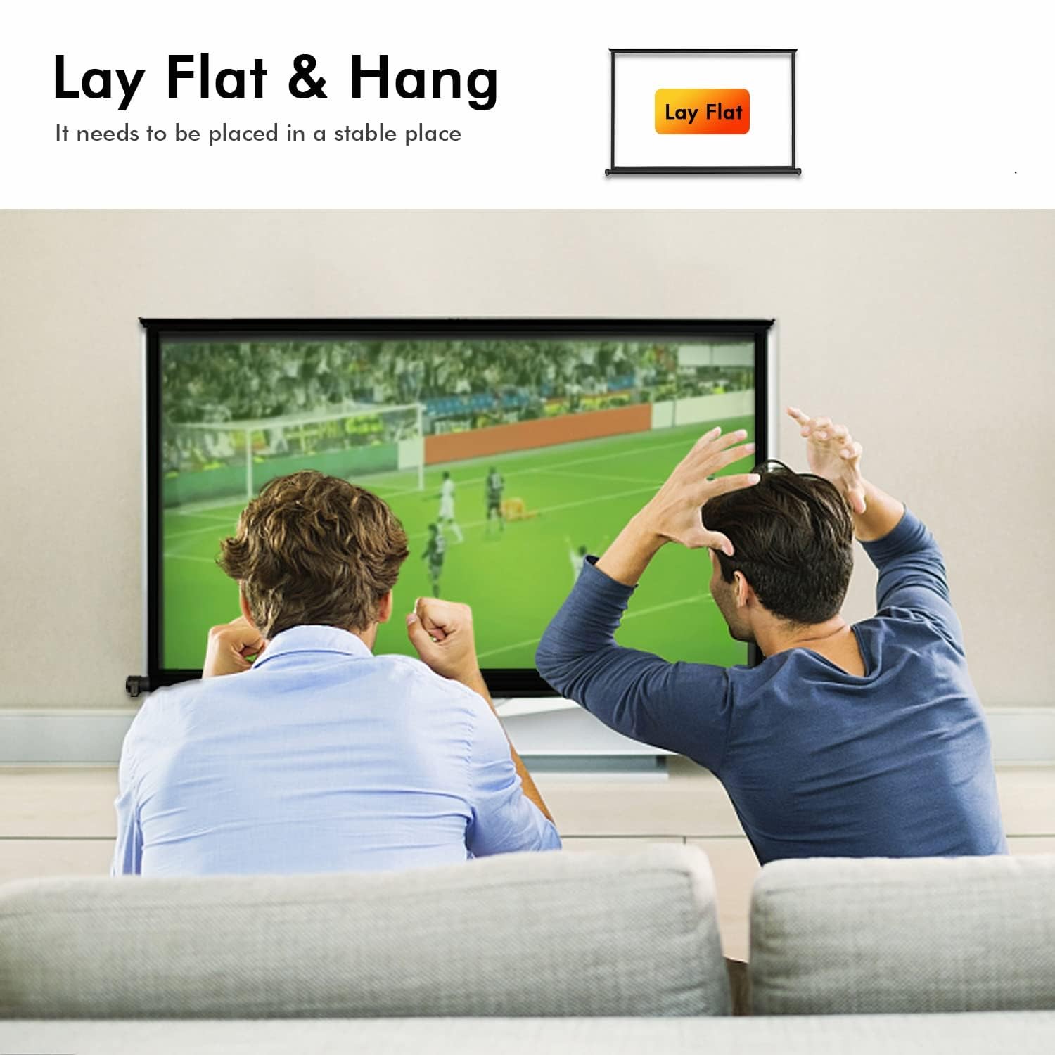 New Portable Mobile 50 Inch Projector Screen Pull Down, 16:9 Projector Screen...