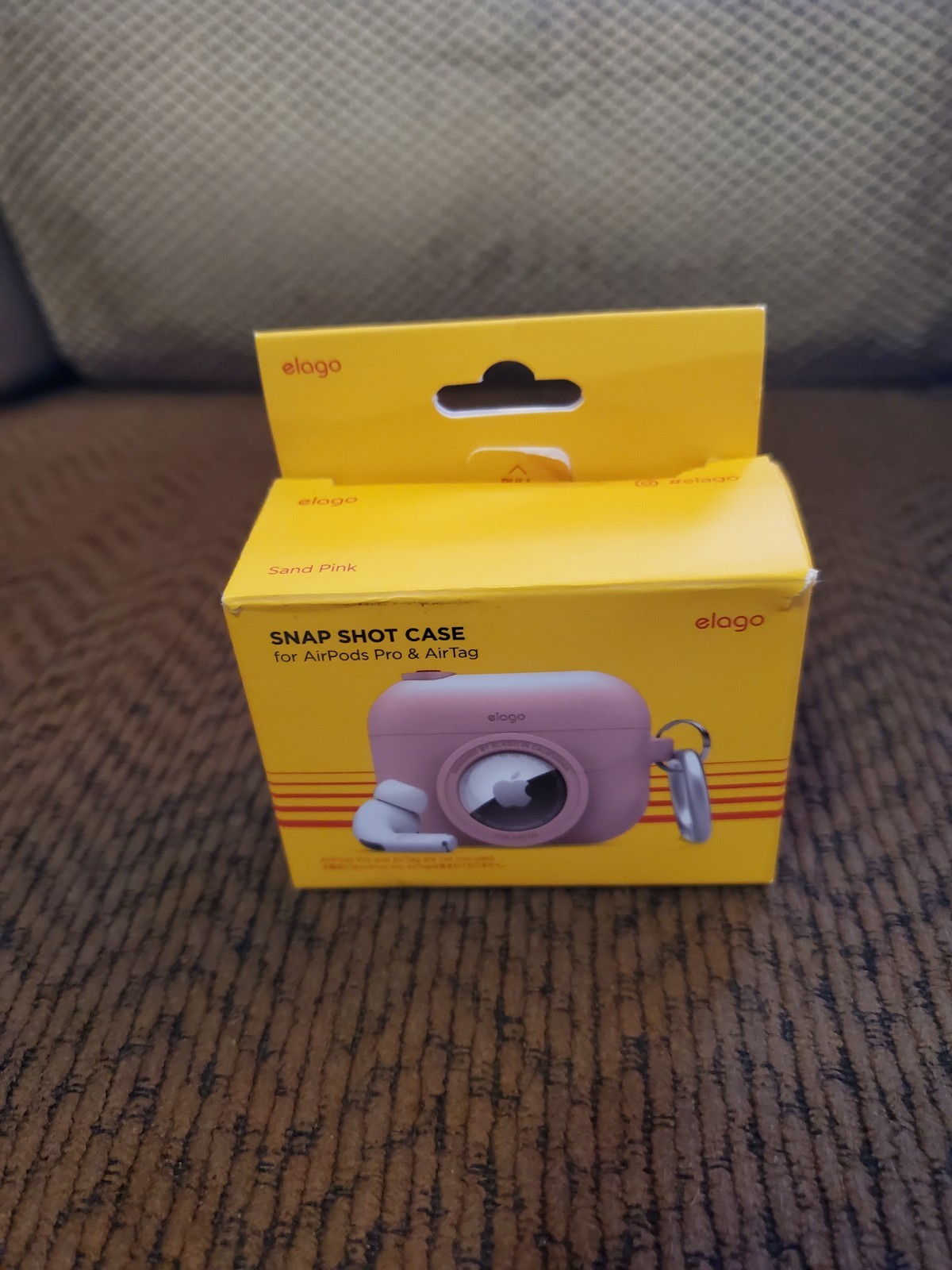 New  Pink AirTag-Compatible AirPods Pro Case with Keychain