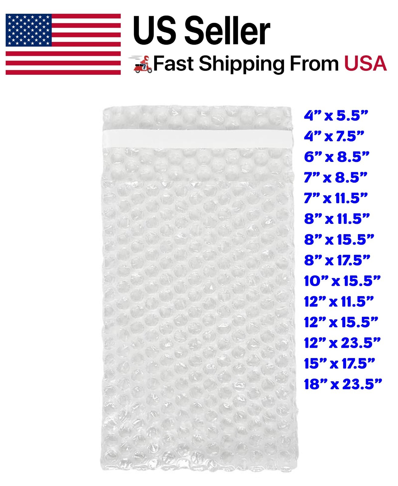 Bubble Out Bags Protective Wrap Pouches 4x5.5 4x7.5 6x8.5 7x8.5 8x11.5 12x15.5