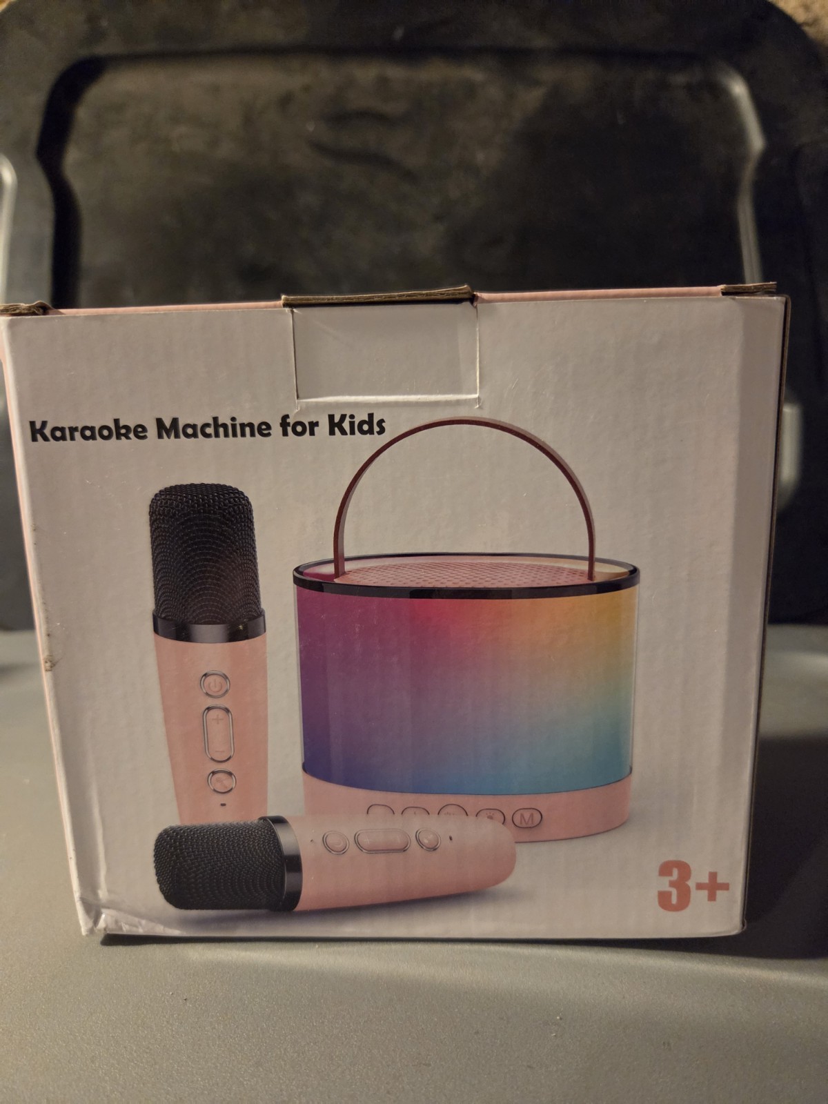 K52 Portable Kids Karaoke Machine Pink Wireless Stereo TF Card w/ Microphone