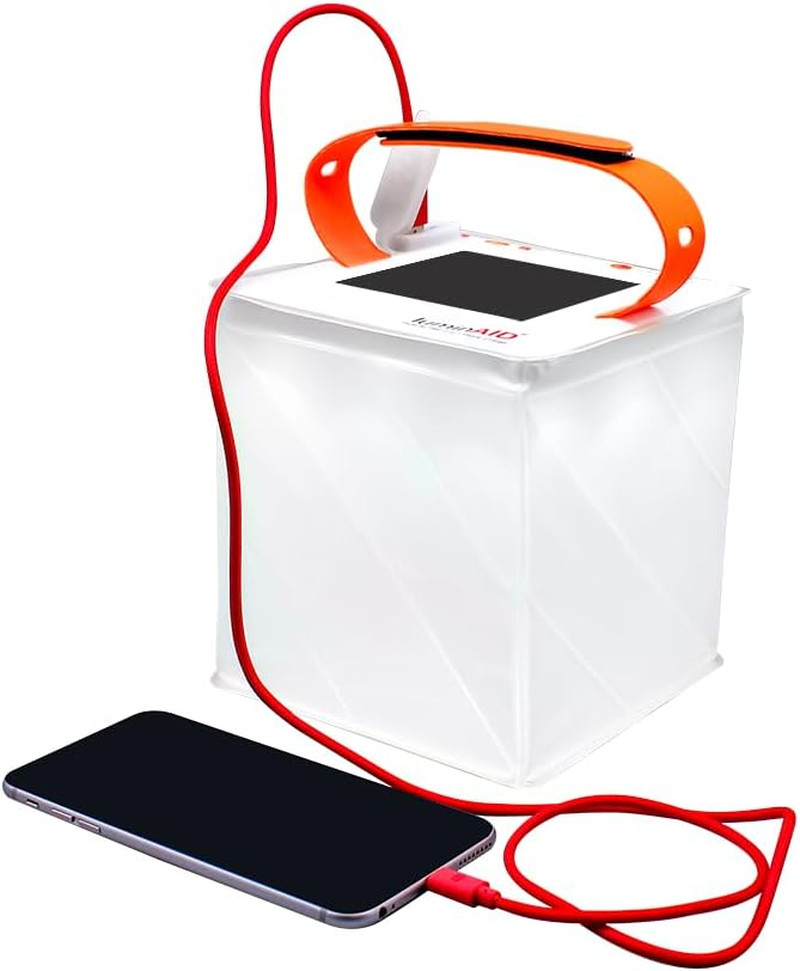 Max Quick Inflate 2-In-1 Solar Camping Lantern and Phone Charger - Rechargeable
