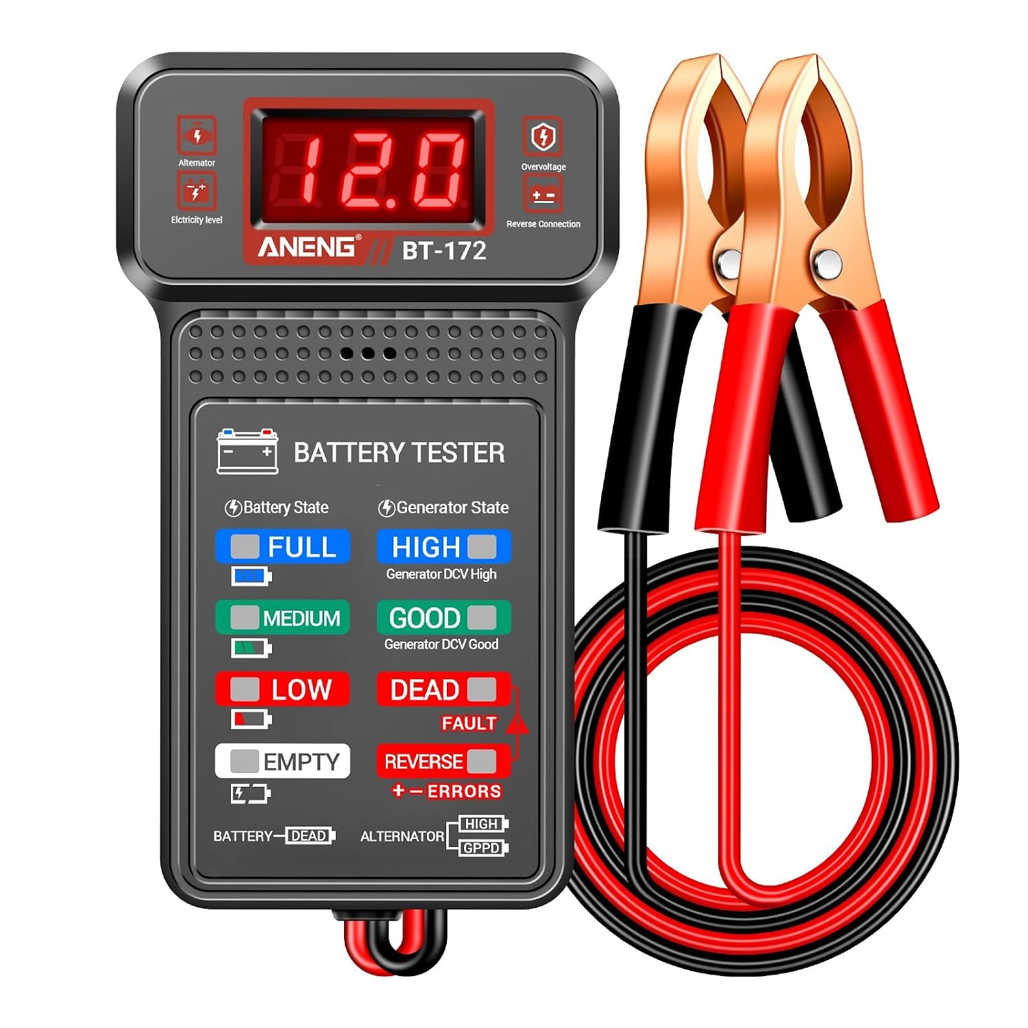 12V Digital Car Automotive Battery Tester Alternator Tester BT172 12V Car