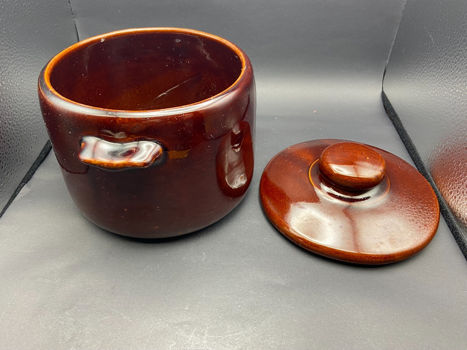 Vintage West Bend Bean Pot Genuine Ceramic Stoneware
