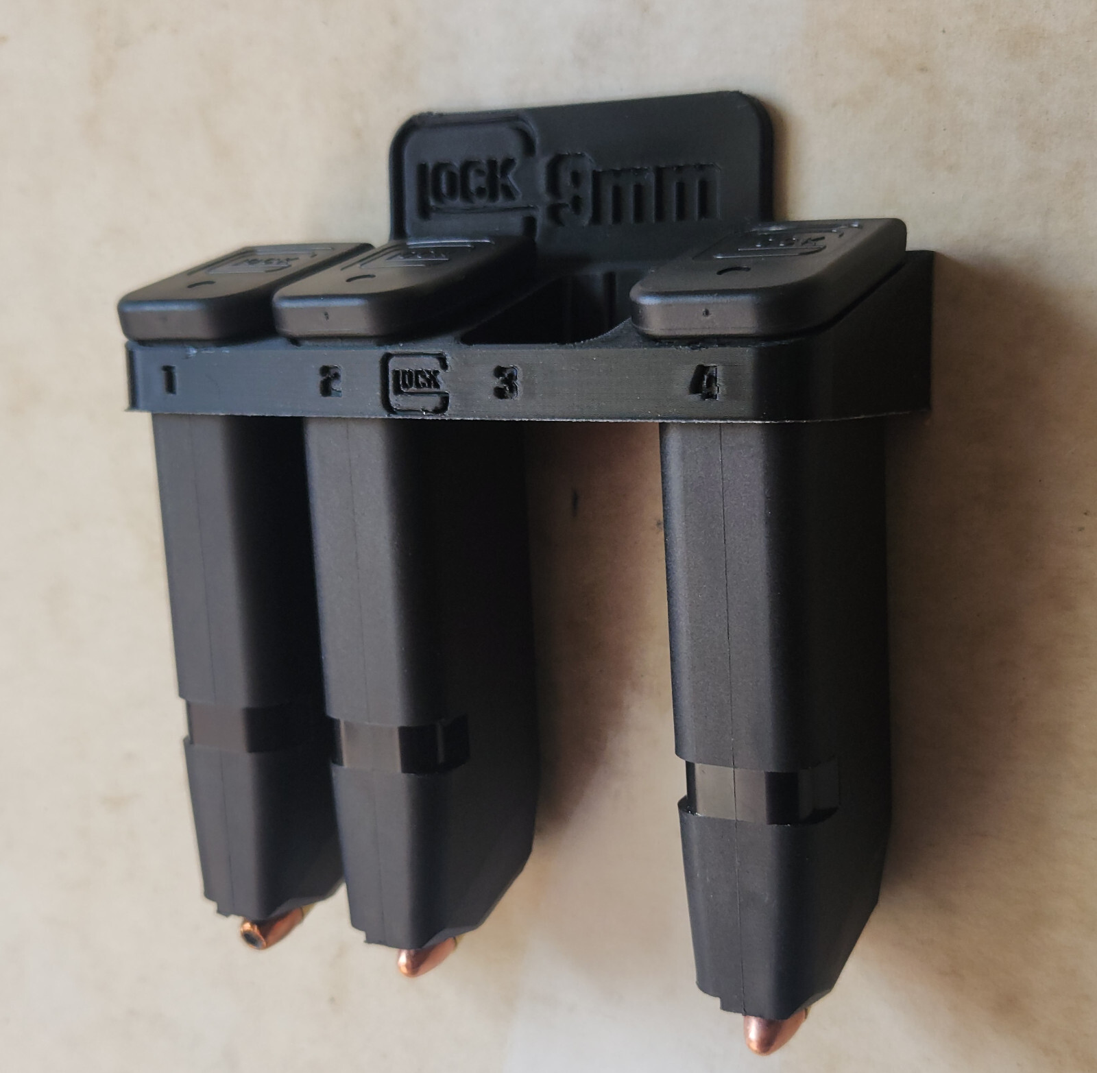 9mm Glock 17/19/26  Mags Rack 4 Holder for Ammo Magazines