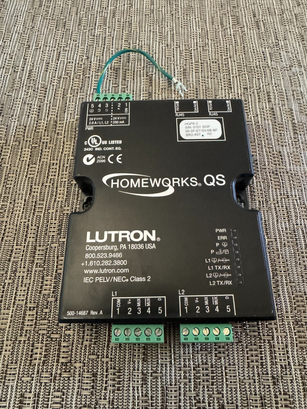 LUTRON HQP6-2 Fully Tested - Factory Defaulted - HomeWorks Processor