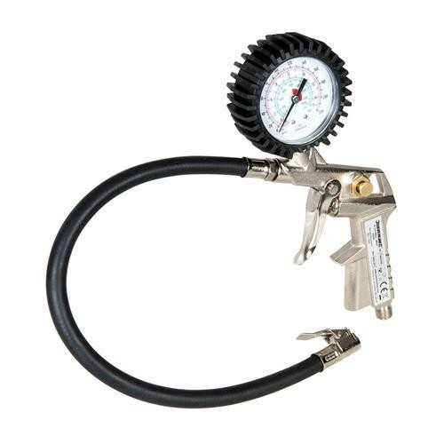 Silverline Air Tyre Inflator 400mm Pressure Tester Air Pump 0-220psi