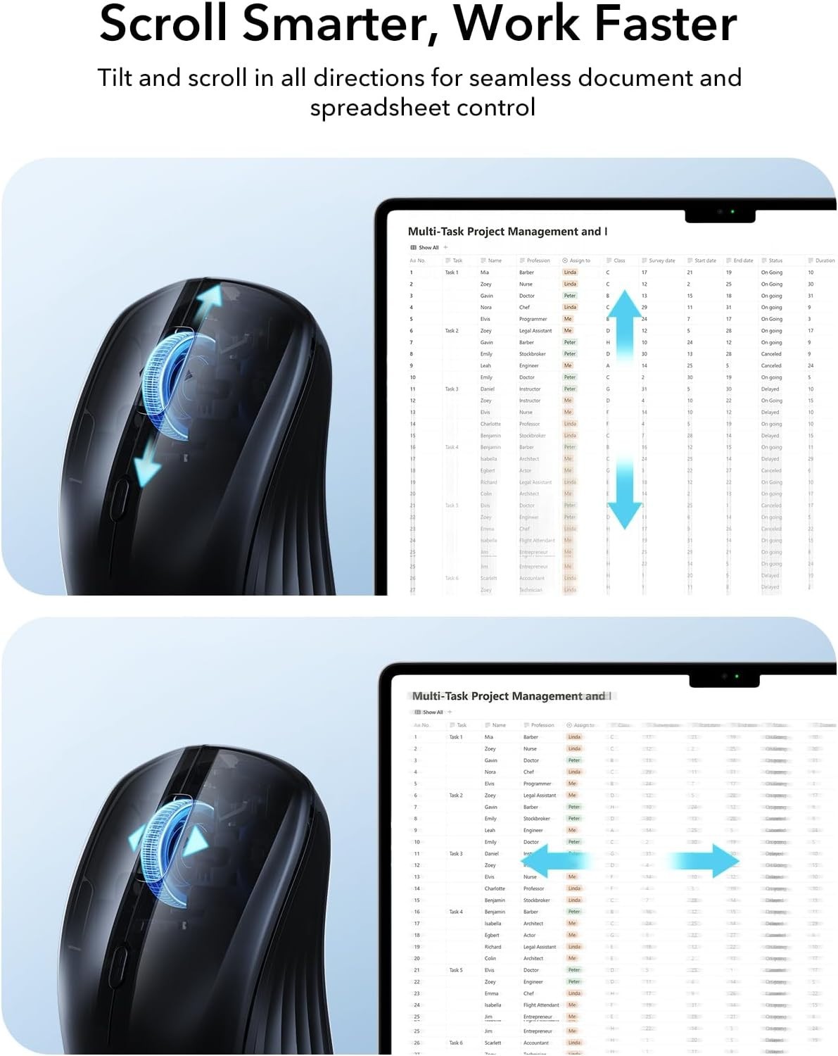 ESR MagMouse Bluetooth Wireless Mouse Rechargeable Silent Ergonomic 2.4G Black