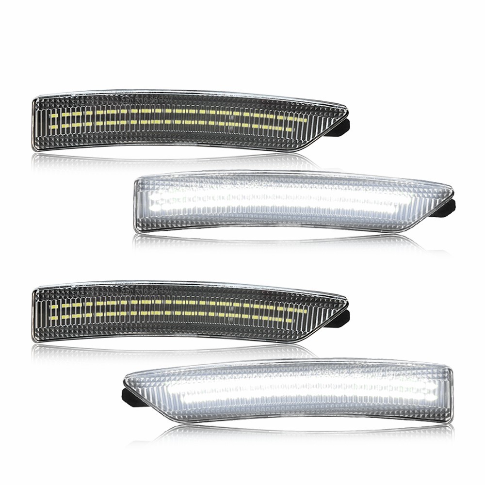 4PCS Clear Black LED Side Marker Lights For Ford Mustang 2024-2025 Front or Rear