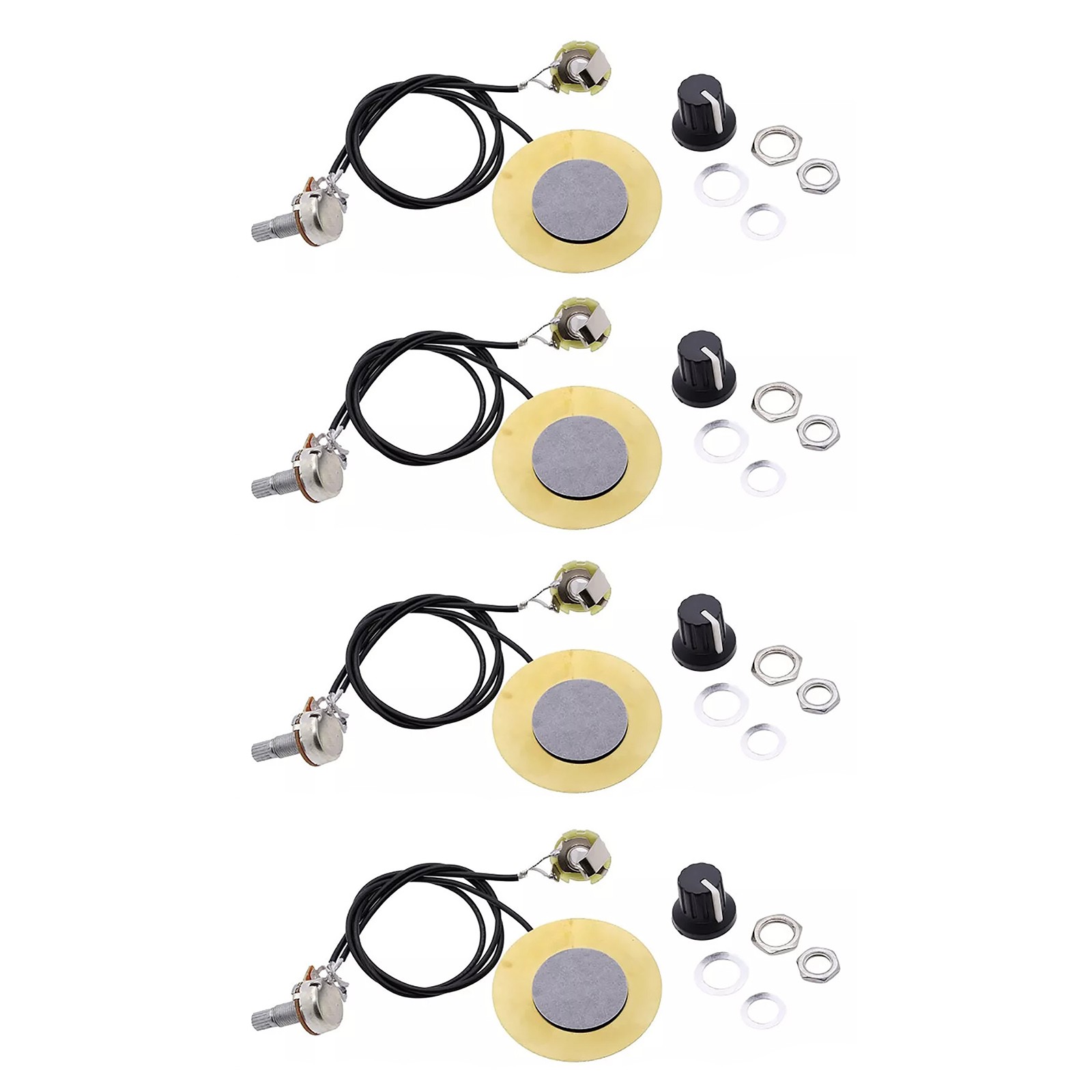 4Pcs Guitar Piezo Transducer Pickup For Guitar  Ukulele Mandolin 6.35MM Output
