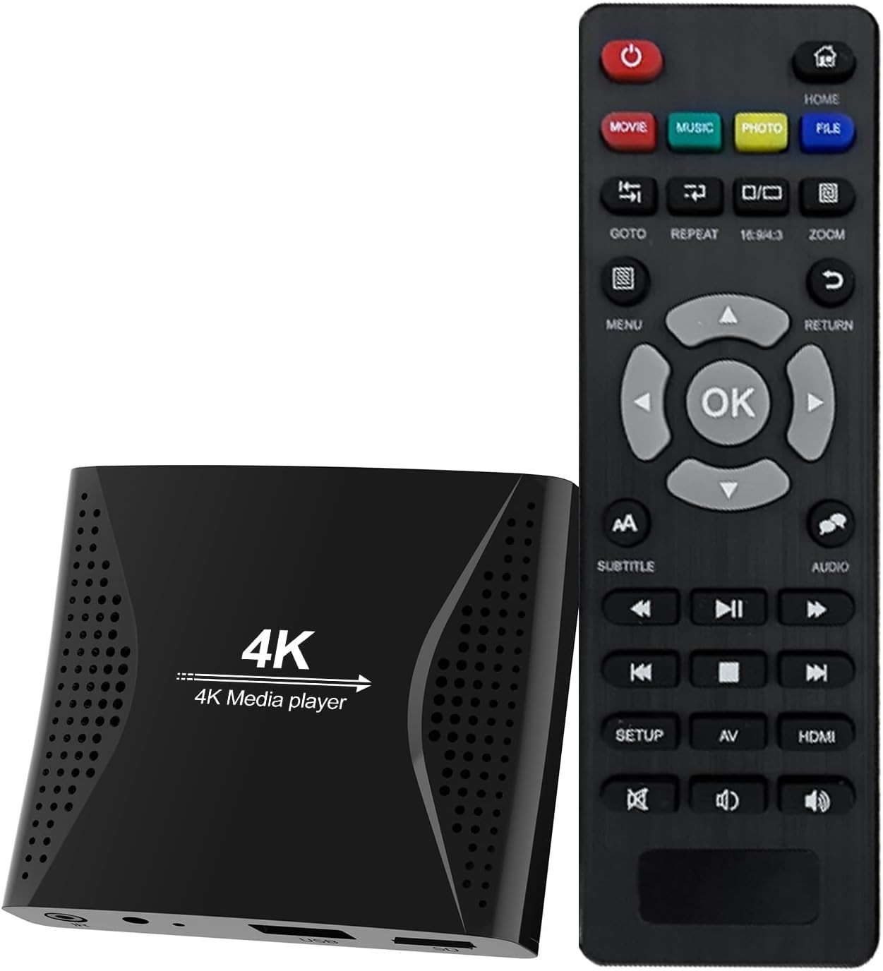 4K Digital Signage Media Player — Auto Play & Loop USB Videos, Black