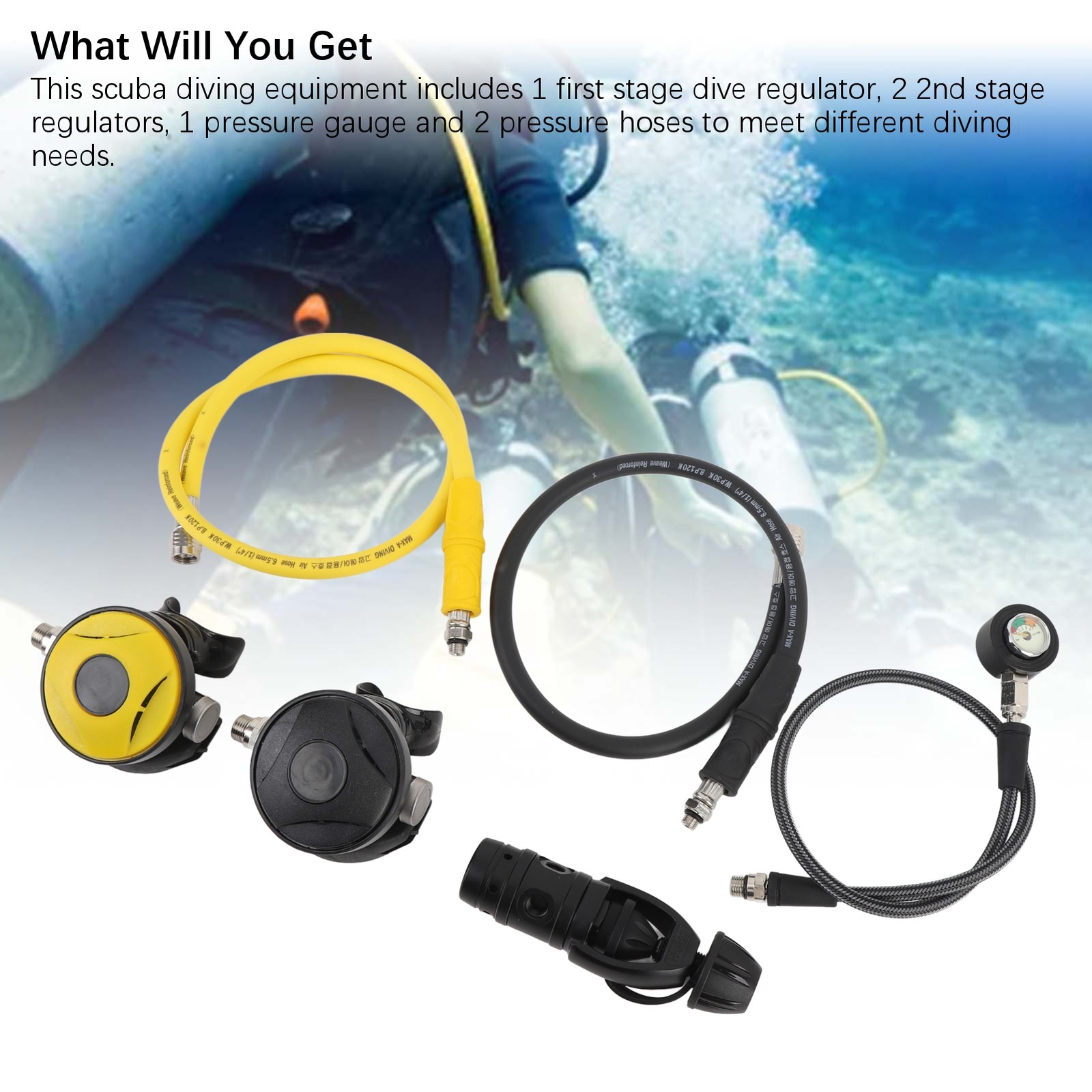 Aluminum Diving Regulator Set With Enhanced Stability For Underwater Breath DPFM