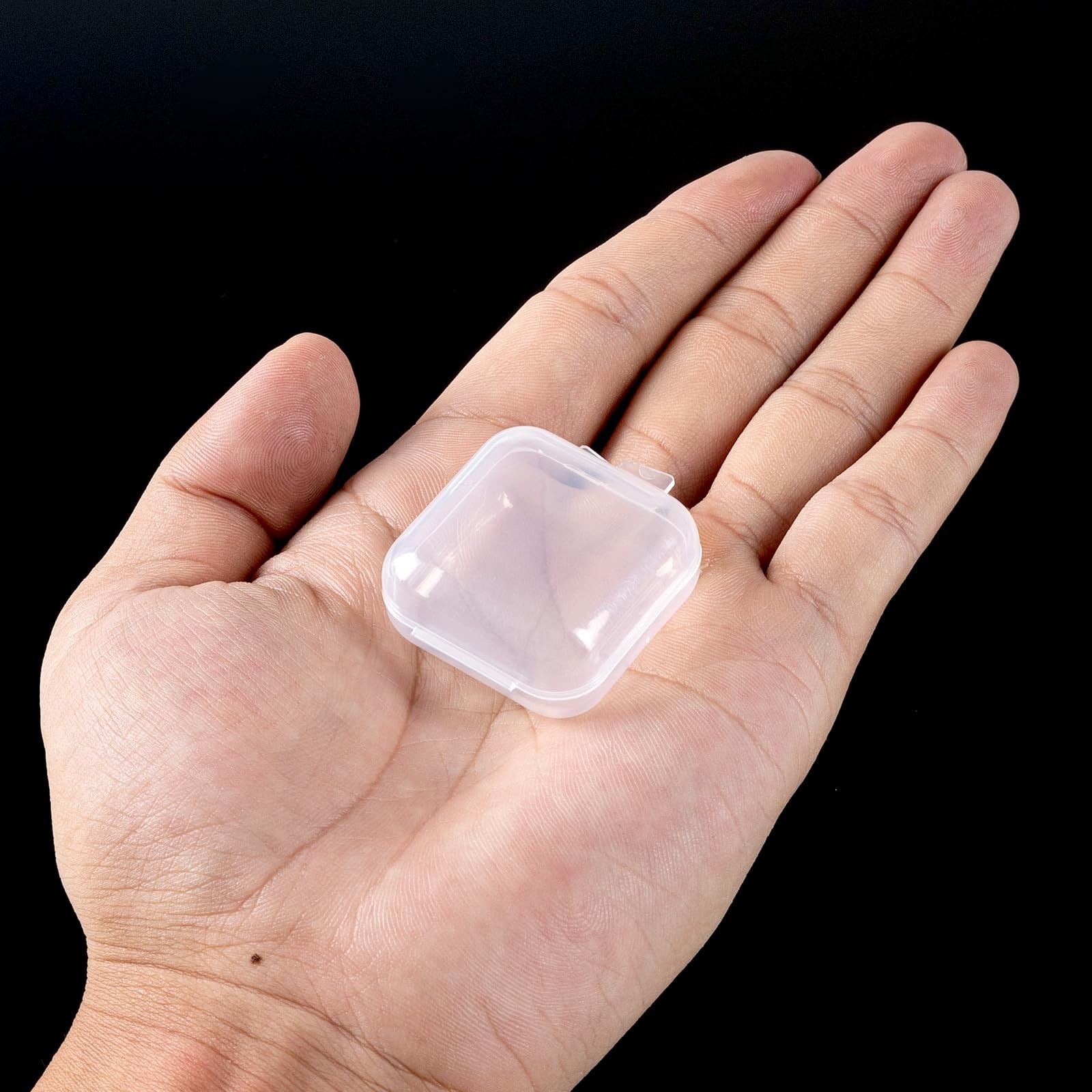 10Pcs Ear Plug Case, Mini Plastic Earplug Containers, 1.8Mm Square Box with Hing