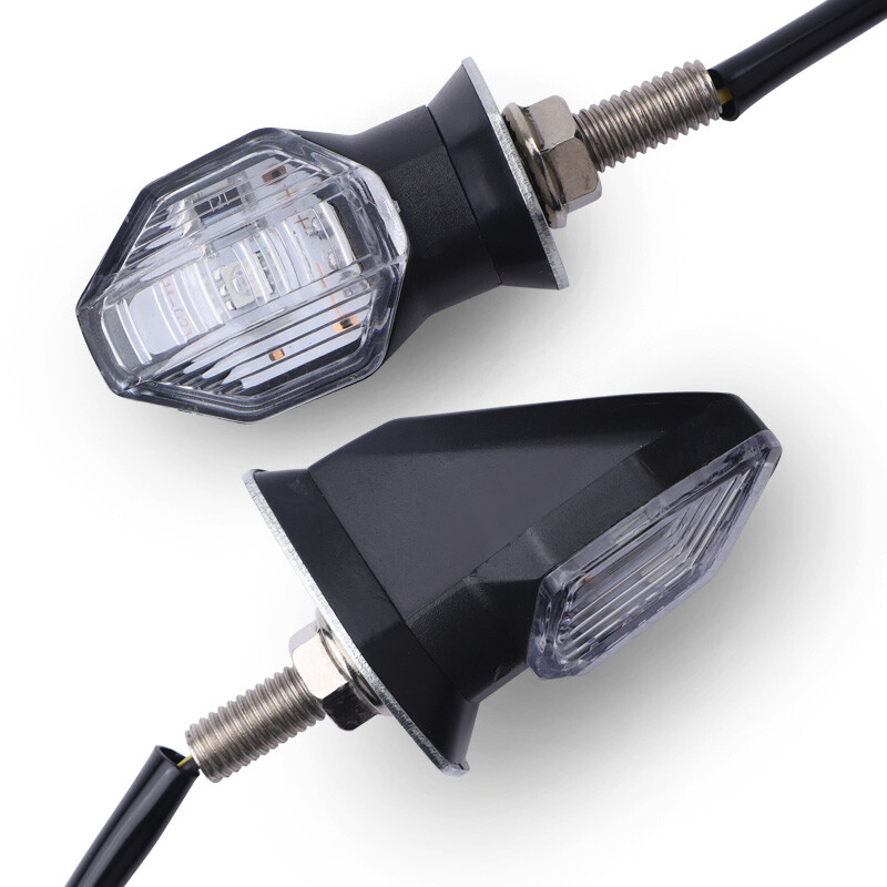 4x Clear Motorcycle Mini LED Turn Signal Light Blinker Amber Indicator Universal