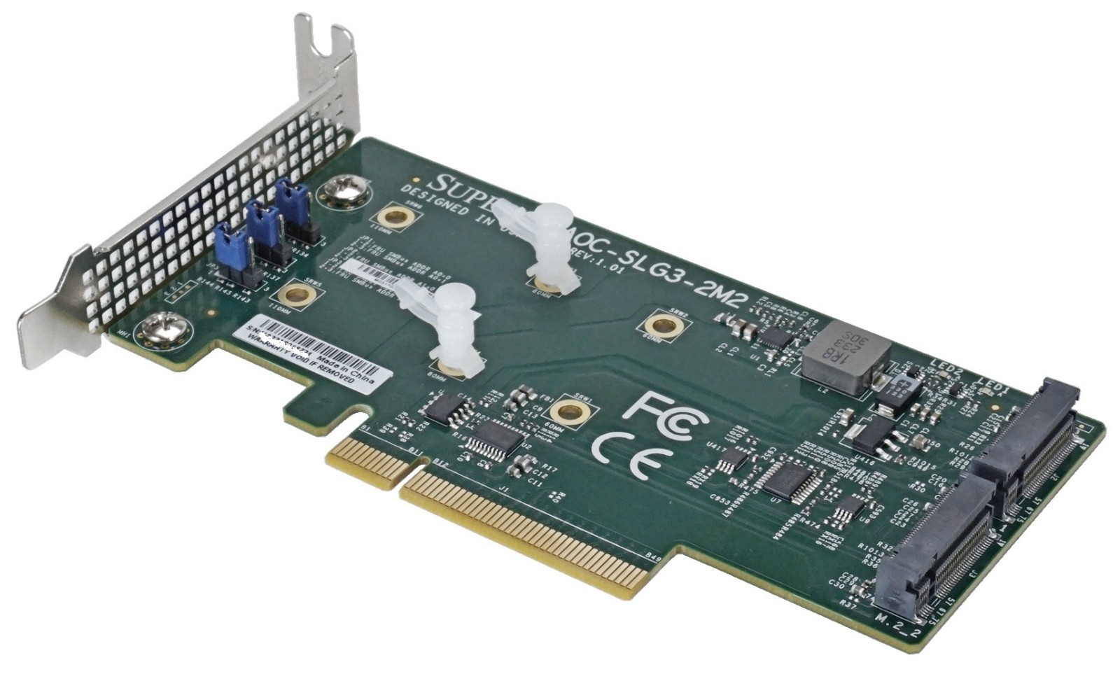 Supermicro AOC-SLG3-2M2 Dual M.2 NVMe PCIe 3.0 x8 Adapter Low Profile NEW