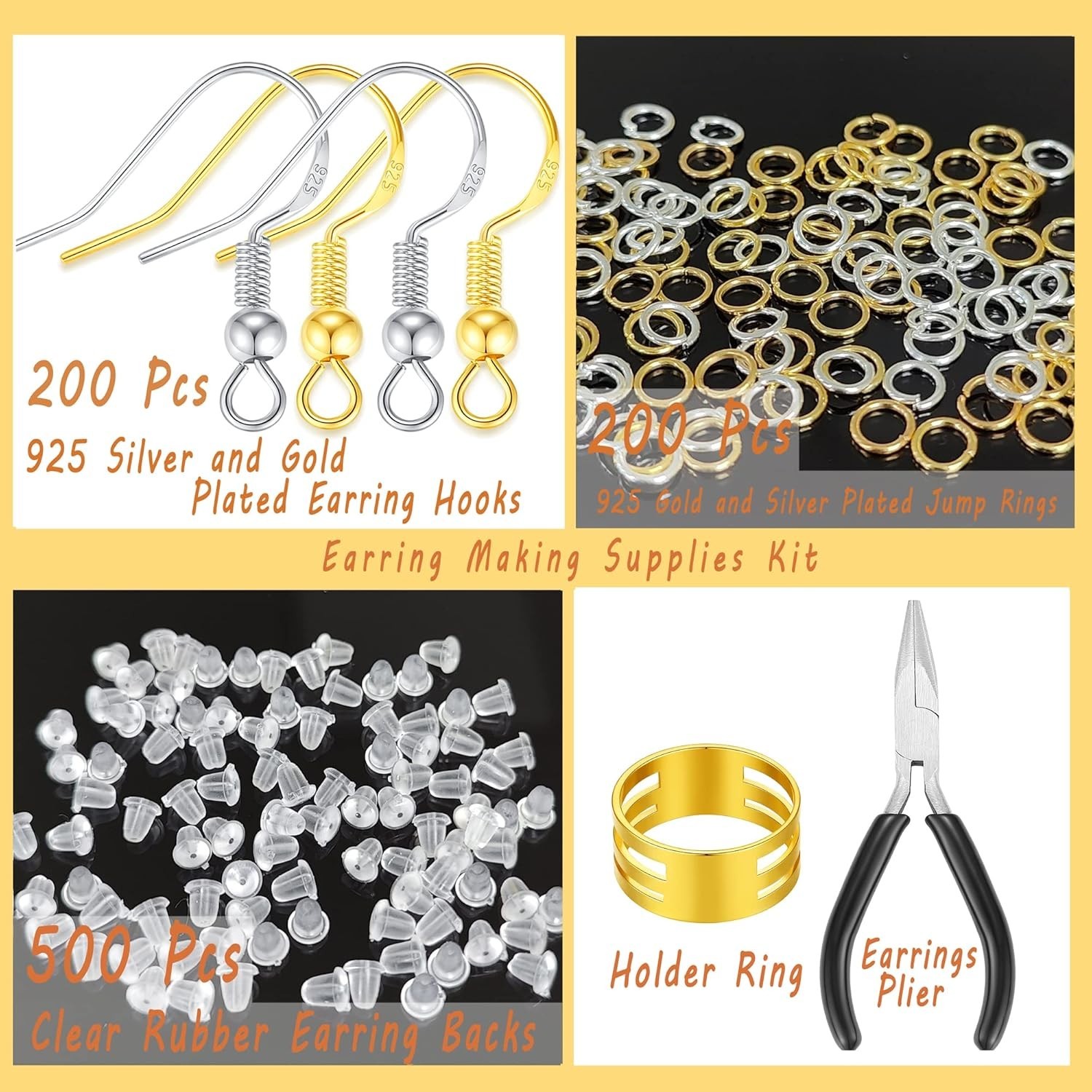 Ganchos para pendientes para hacer joyas, 602 piezas