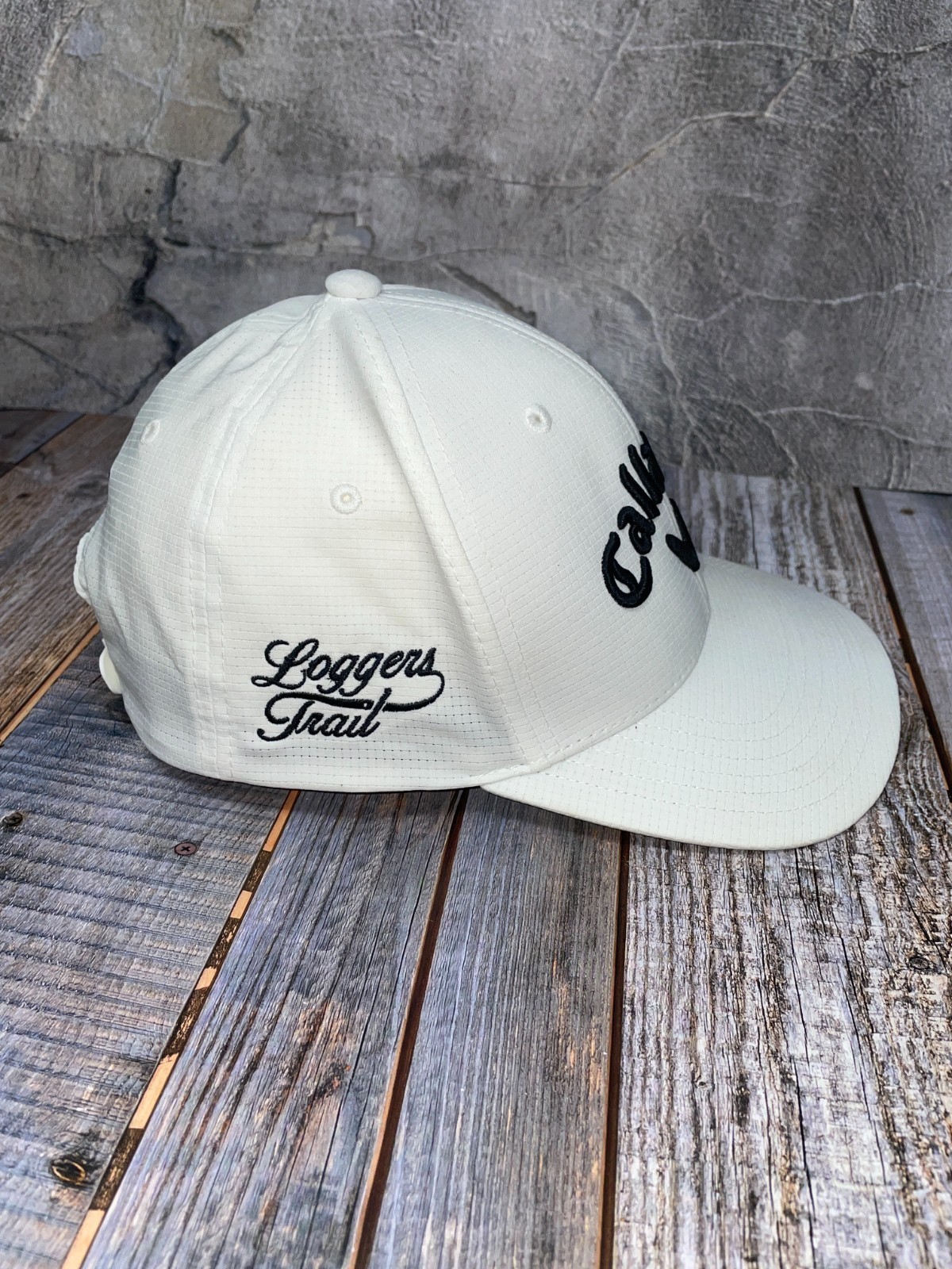 Callaway Odyssey Golf White Performance Adj Strapback Hat Cap Loggers Trail
