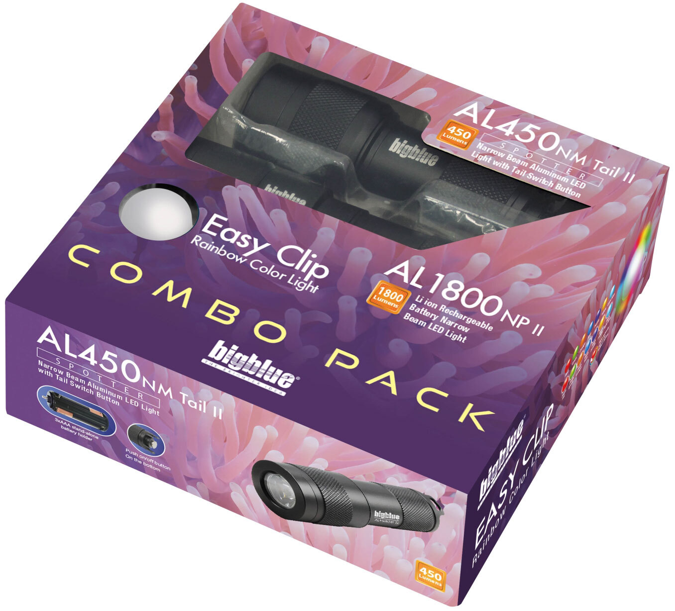 BigBlue Dive Light Combo Pack (AL1800NP & AL450NM Tail)