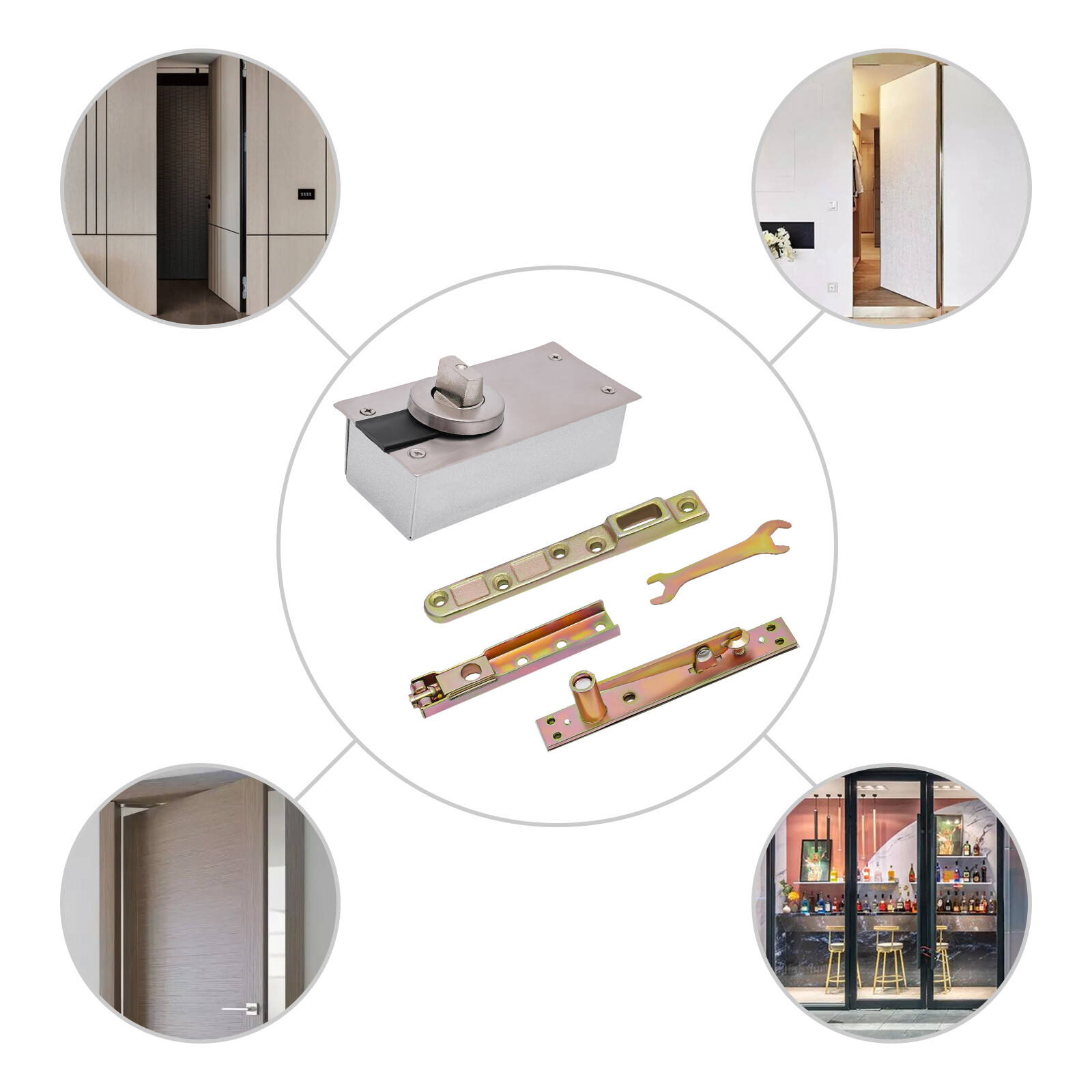 Bearing 400kg Heavy Duty Door Pivot Up+down Hinge 360�� Rotary Install Stainless