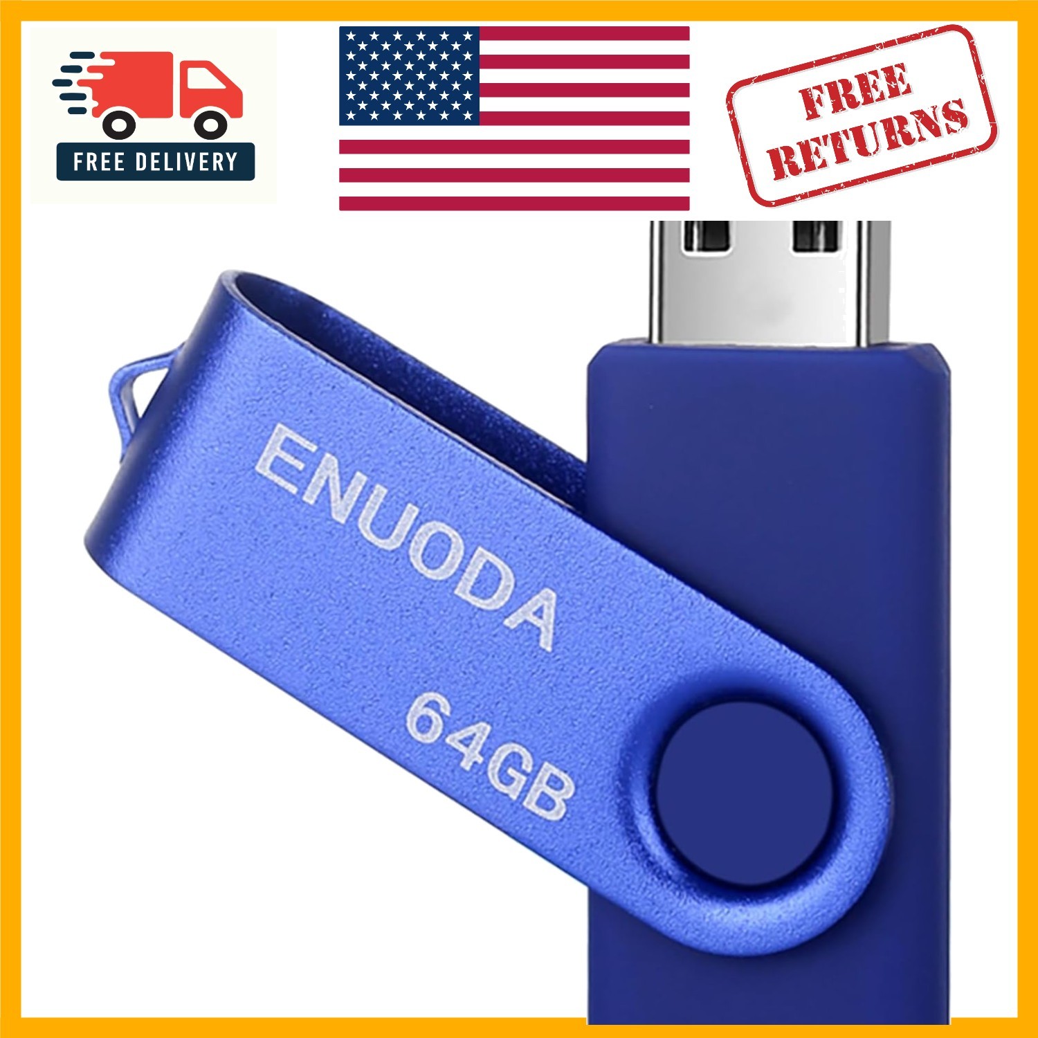 Swivel 64GB USB Flash Drive – Easy Plug and Play for Home, School, Office Use