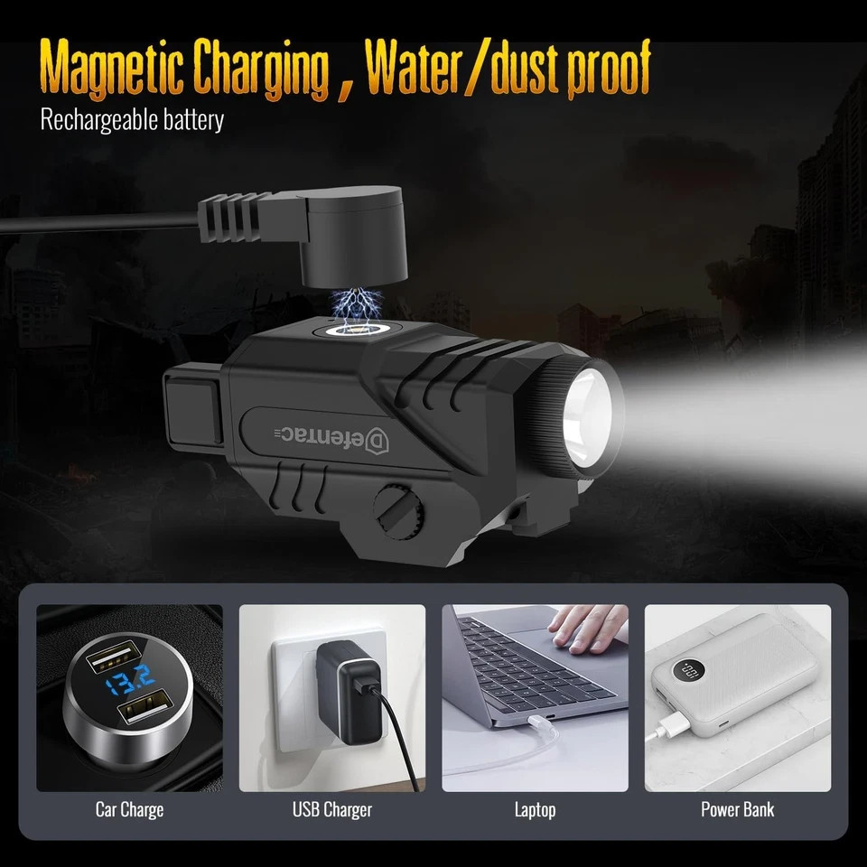 Pistol Light with Strobe Function for Guns, 600 Lumens Tactical Flashlight for H