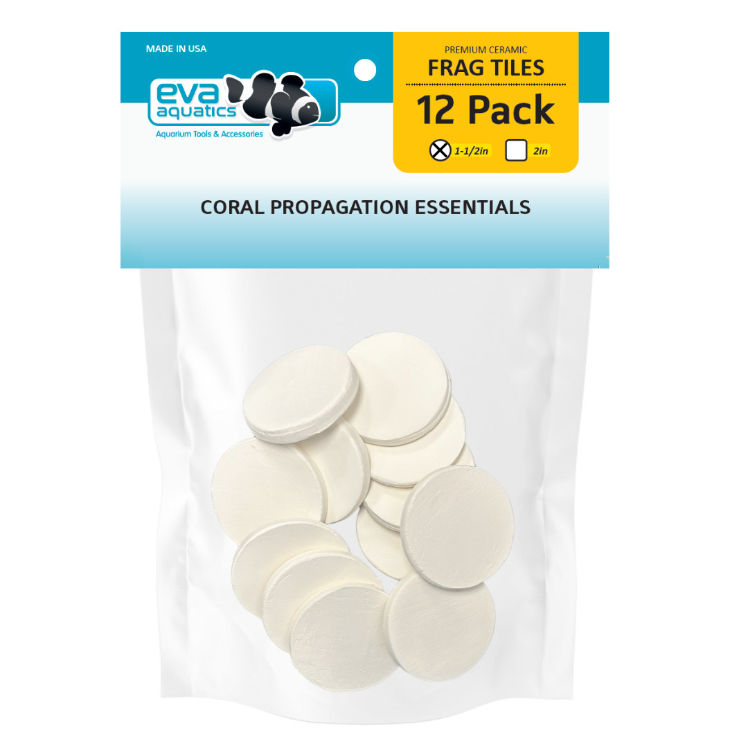 Frag Discs for Coral, 100% Safe Ceramic, 12 pack, 1.5" Discs- White