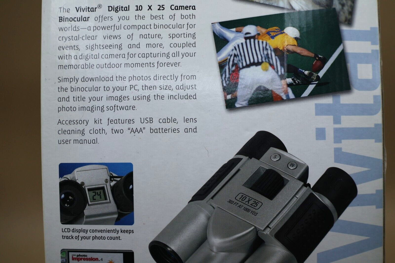 NEW Vivitar Digital Binocular Camera 10x25 Model 1611211 Open Box