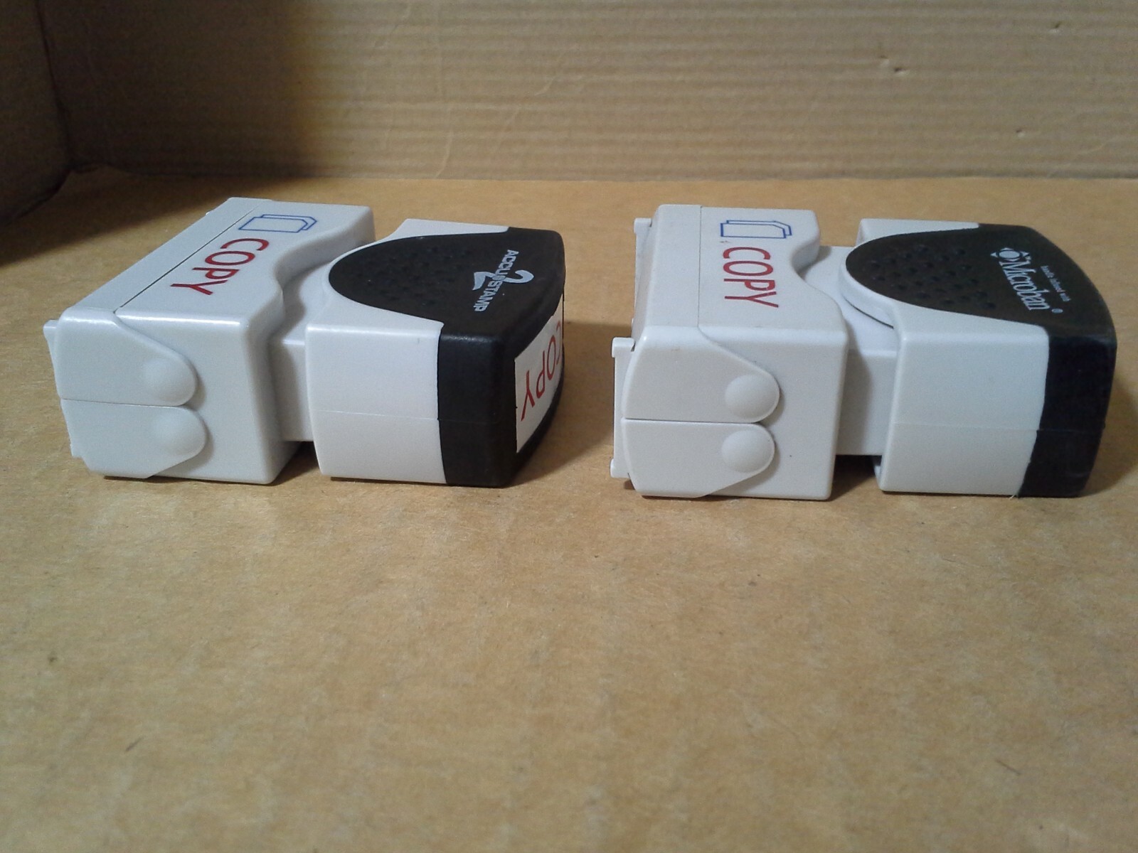 2PC. Accustamp2 Shutter Message Stamp Copy Red/Blue . Working. Both Needs ink