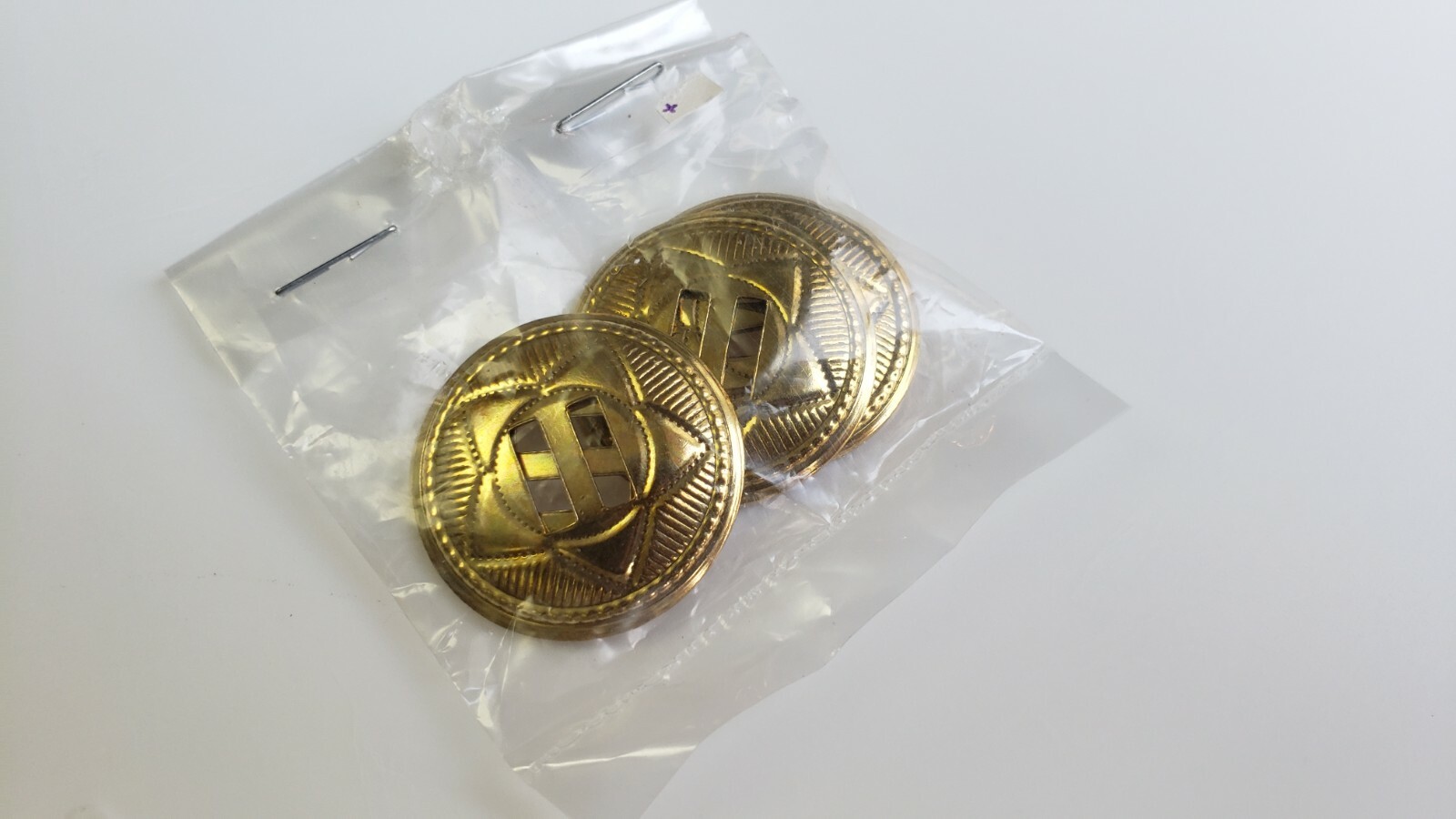 1" Round Gold Star Western Slotted CONCHO 6 Pack