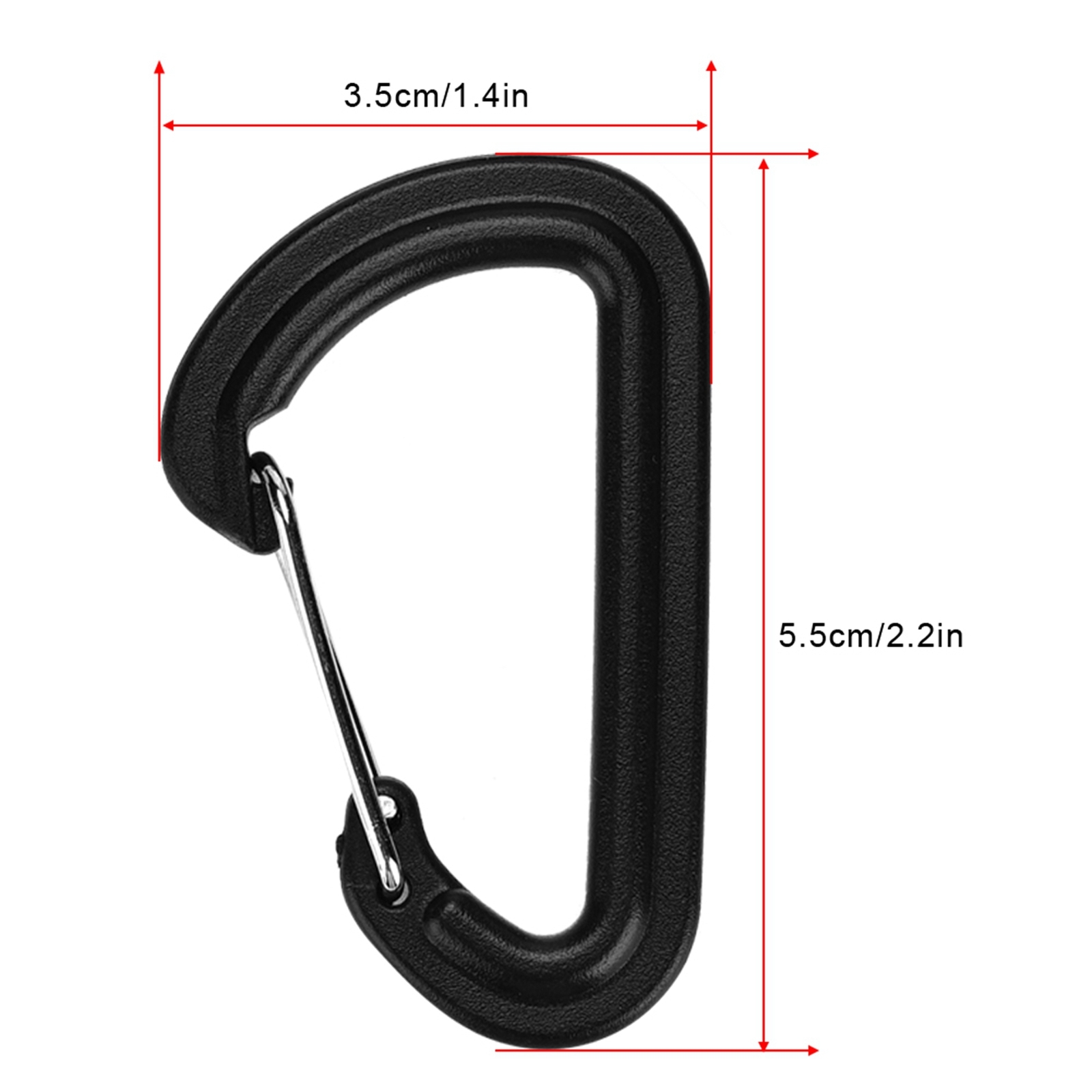 20Pcs Plastic Carabiner Climbing Hiking Locking Buckle Key Ring Outdoor FA