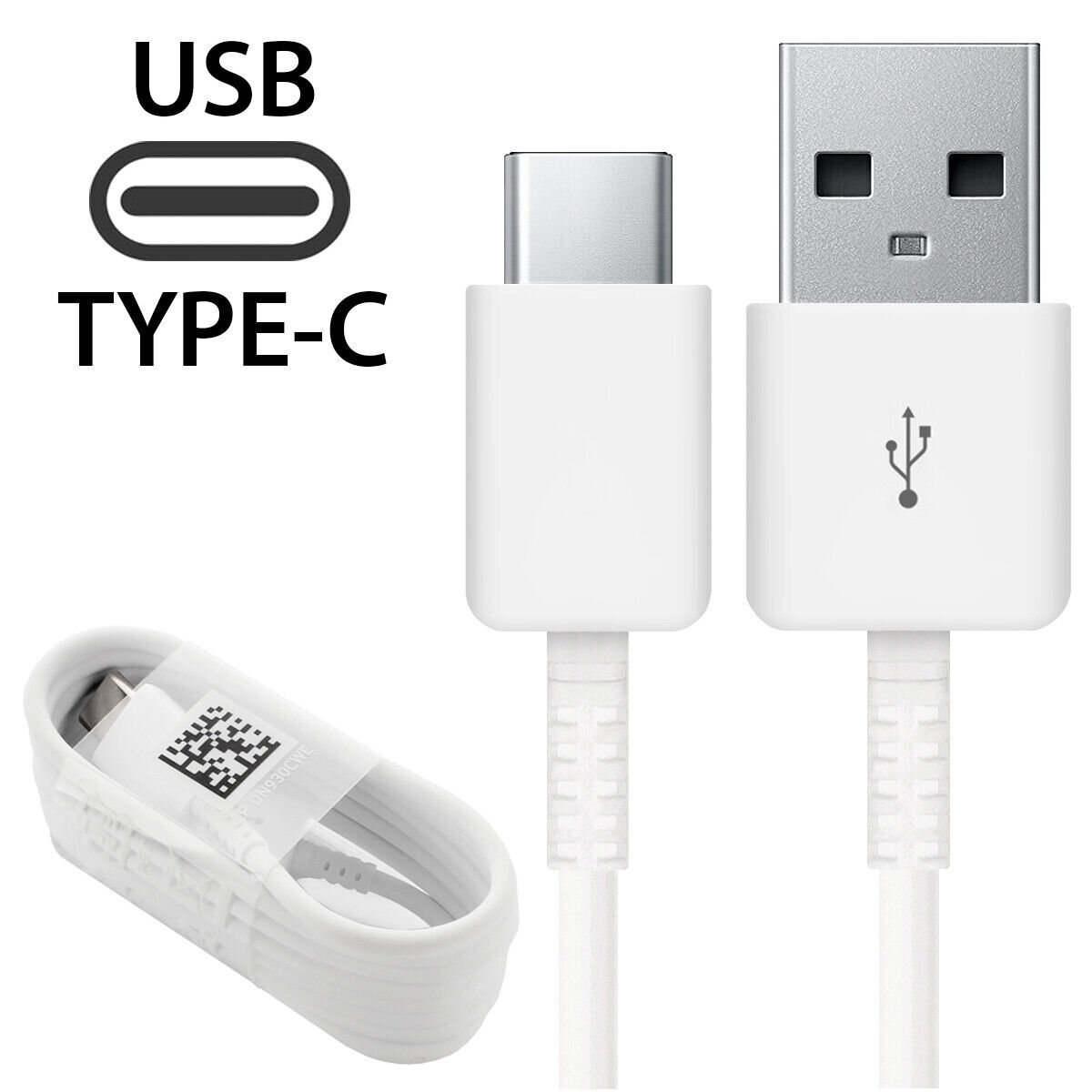 1x For Samsung Note 8 9 Galaxy S8 S9 S10+ S20+ Type C Fast Charging Cable White