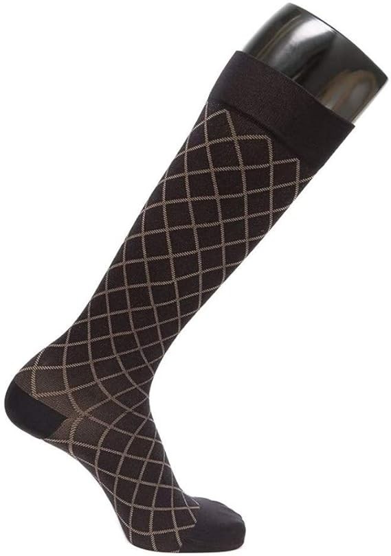 VenaCouture Womens 15-20mmHg Compression, Opaque Diamond Pattern Large BLK/NAT