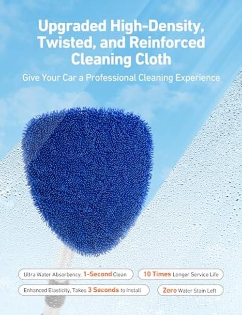 Car Windshield Cleaner Tool, Window Cleaning Kit with with a Mirror Squeegee