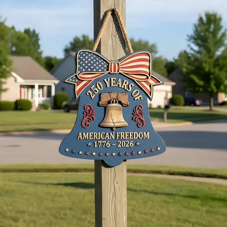 Liberty Bell Wall Sign with Rope