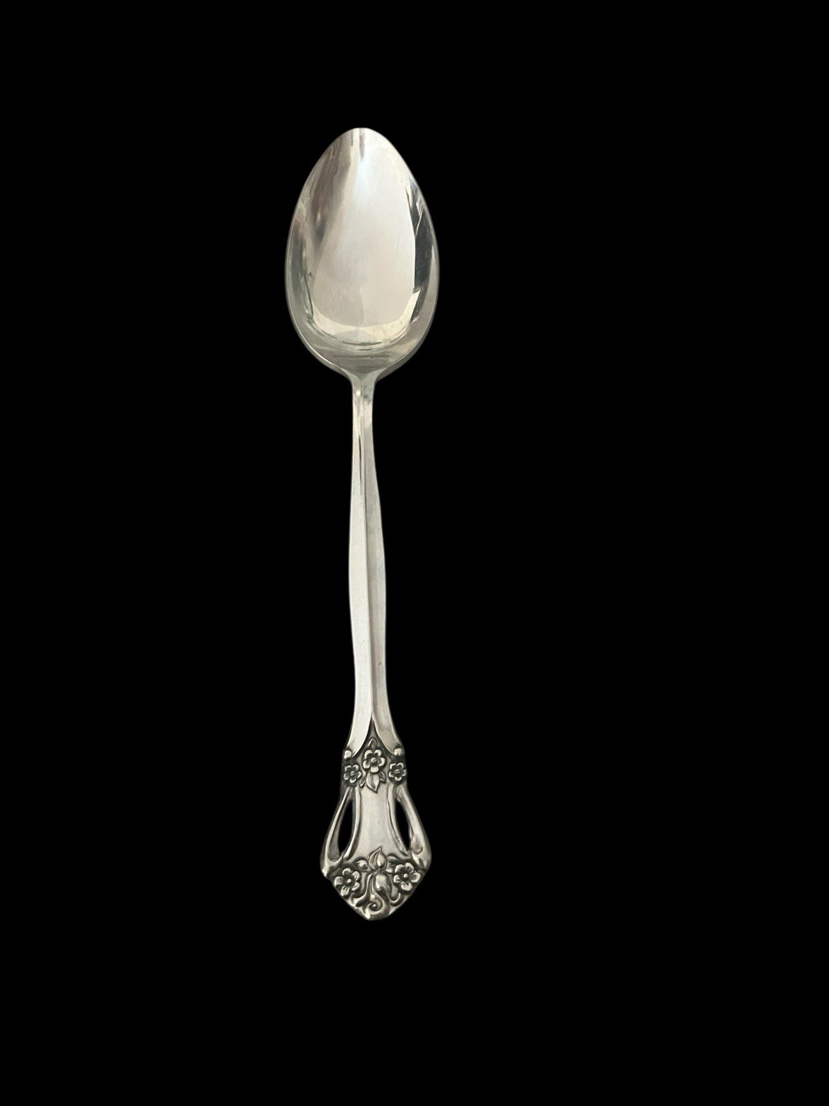 VTG National Stainless BIARRITZ  Tablespoon Retired Pierced Floral Japan